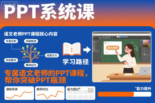 PPT系统课，专属语文老师的PPT课程，帮你突破PPT瓶颈-千帆网赚
