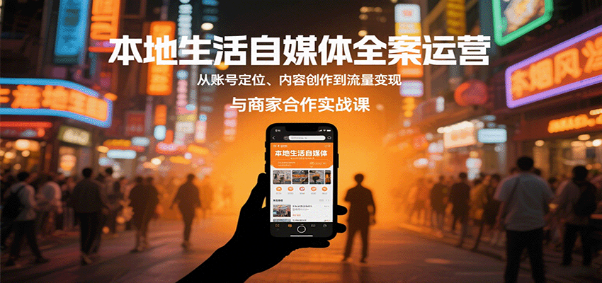 本地生活自媒体全案运营，从账号定位、内容创作到流量变现与商家合作实战课-千帆网赚