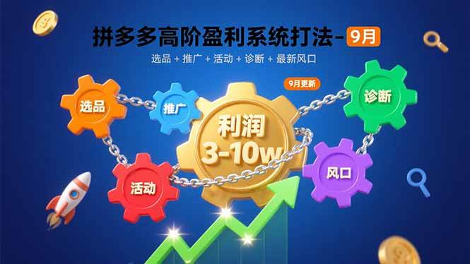 （15916期）拼多多高阶盈利系统打法-9月：选品+推广+活动+诊断+最新风口，月利润3-10w-千帆网赚