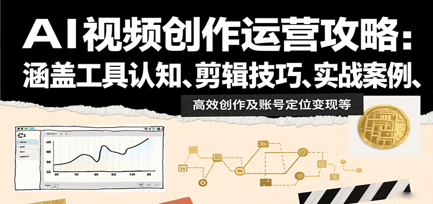AI视频创作运营攻略：涵盖工具认知、剪辑技巧、实战案例、高效创作及账号定位变现等-千帆网赚
