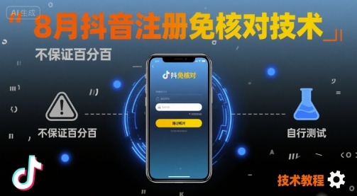 8月抖音注册免核对技术，不保证百分百，自测-千帆网赚