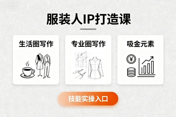 服装人IP打造课，文案创富+生活圈写作+专业圈写作+服装人专属+吸金元素+技能实操-千帆网赚
