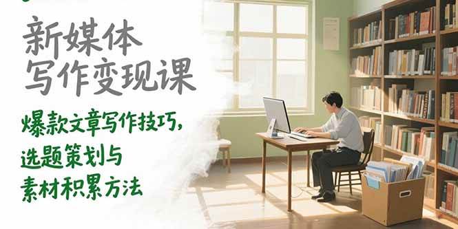 （15345期）新媒体写作变现课，爆款文章写作技巧，选题策划与素材积累方法-千帆网赚