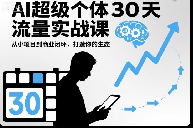 AI超级个体30天流量实战课，从小项目到商业闭环，打造你的生态-千帆网赚