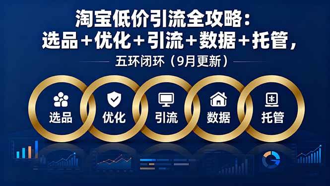 （16009期）淘宝低价引流全攻略：选品＋优化＋引流＋数据＋托管，五环闭环（9月更新）-千帆网赚
