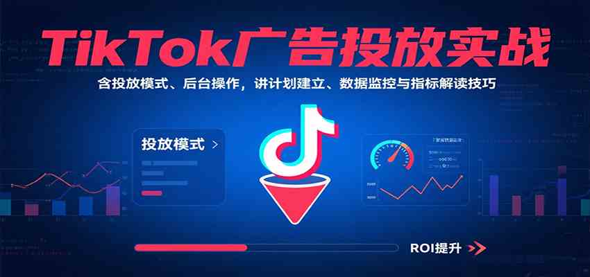 TikTok广告投放实战，含投放模式、后台操作，讲计划建立、数据监控与指标解读技巧-千帆网赚