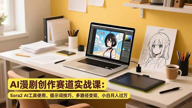 （16936期）AI漫剧创作赛道实战课：Sora2 AI工具使用、提示词技巧、多路径变现，小白月入过万-千帆网赚
