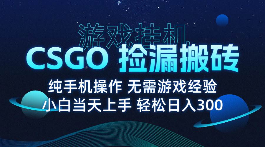（15820期）8月最新游戏搬砖，CSGO纯挂机，不需要玩游戏，实现真挂机，月入1W+-千帆网赚