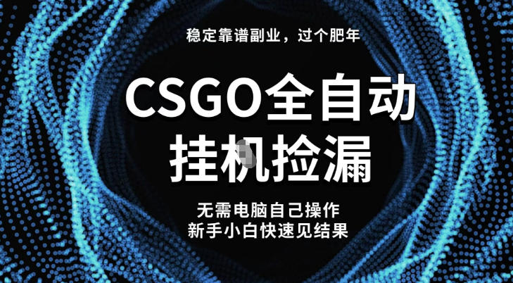 【稳定副业】全球最热门游戏CSGO全自动捡漏，最新玩法，新手小白日入5张+【揭秘】-千帆网赚