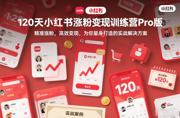 120天小红书涨粉变现训练营Pro版，精准涨粉，高效变现，为你量身打造的实战解决方案-千帆网赚