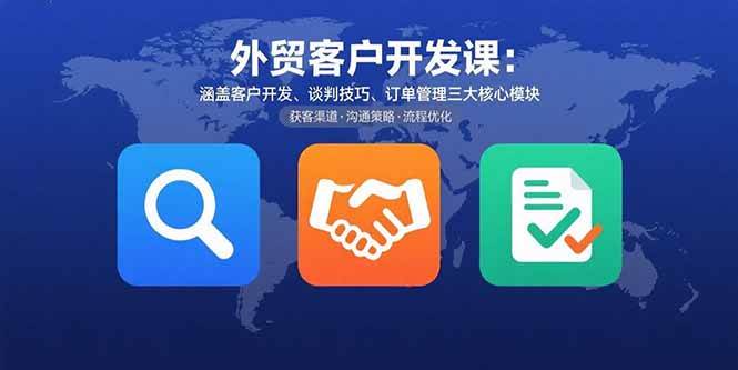 （15793期）外贸客户开发课：涵盖客户开发、谈判技巧、订单管理三大核心模块-千帆网赚